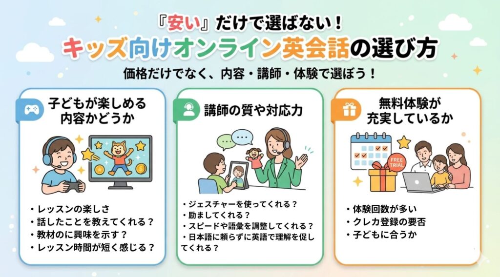 安いだけで選ばないキッズ向けオンライン英会話の選び方
