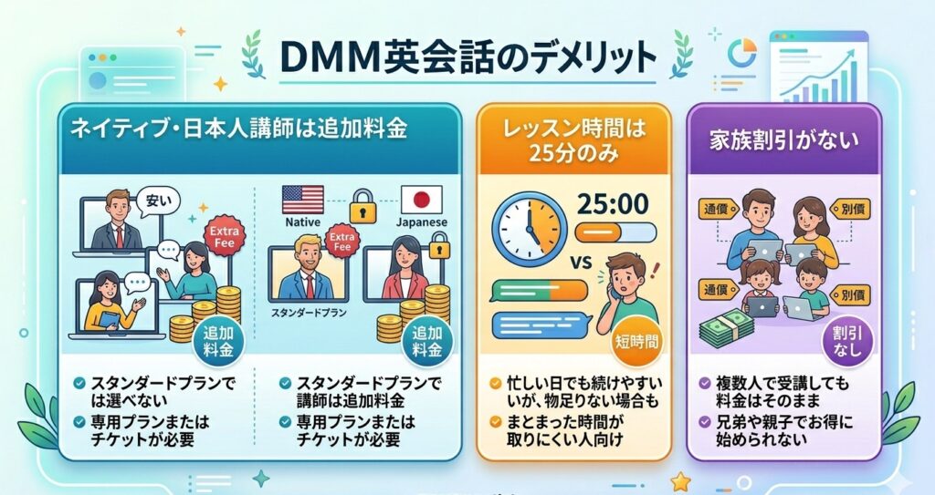 DMM英会話のデメリット