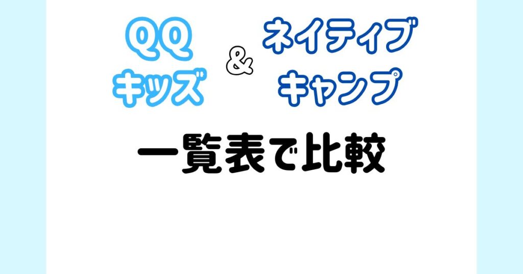 QQキッズ_ネイティブキャンプ_一覧表で比較
