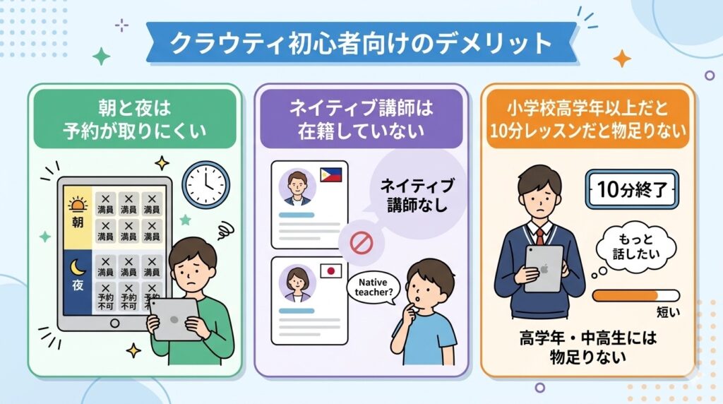 クラウティ初心者向けデメリット