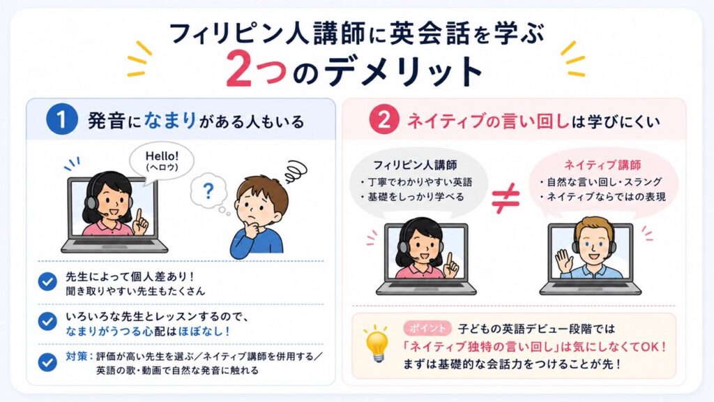 フィリピン人講師の2つのデメリット