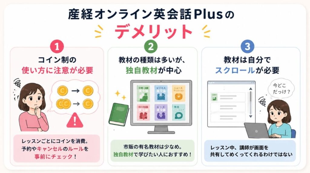 産経オンライン英会話Plusのデメリット